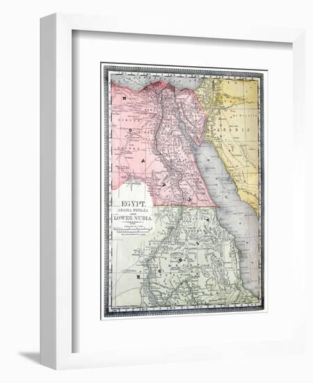 Old Map Of Egypt-Tektite-Framed Art Print