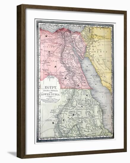 Old Map Of Egypt-Tektite-Framed Art Print