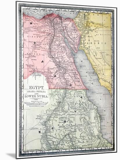 Old Map Of Egypt-Tektite-Mounted Art Print