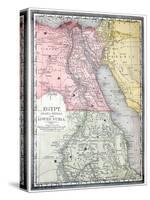 Old Map Of Egypt-Tektite-Stretched Canvas