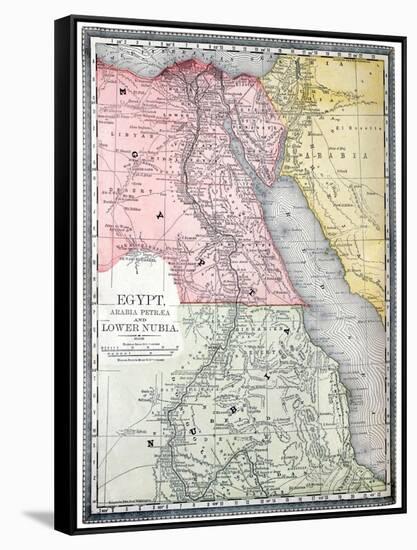 Old Map Of Egypt-Tektite-Framed Stretched Canvas