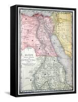 Old Map Of Egypt-Tektite-Framed Stretched Canvas