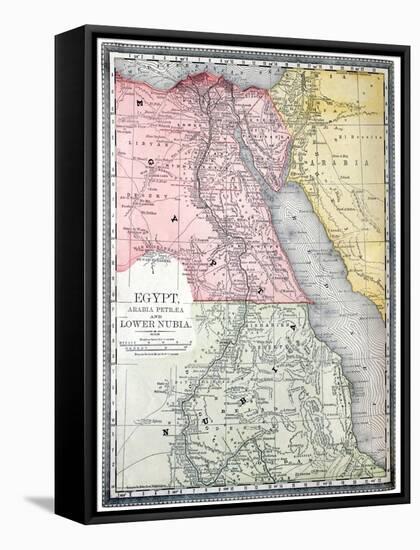 Old Map Of Egypt-Tektite-Framed Stretched Canvas