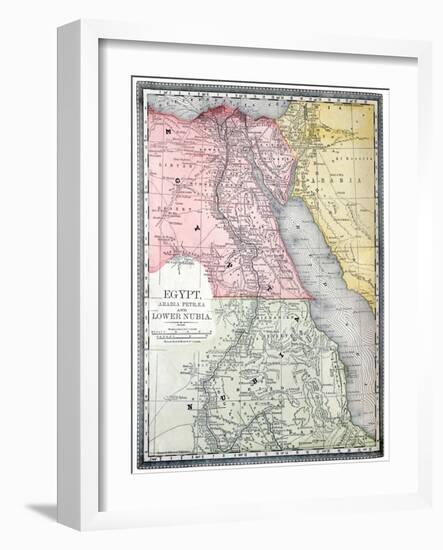 Old Map Of Egypt-Tektite-Framed Art Print