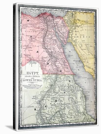 Old Map Of Egypt-Tektite-Stretched Canvas