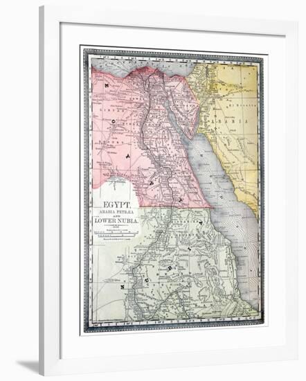 Old Map Of Egypt-Tektite-Framed Art Print