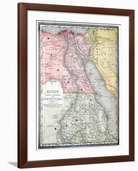 Old Map Of Egypt-Tektite-Framed Art Print