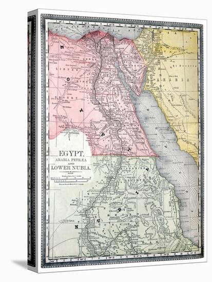 Old Map Of Egypt-Tektite-Stretched Canvas