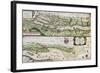 Old Map Of Elbe River And Hamburg Port From The Atlas Appendix-marzolino-Framed Art Print