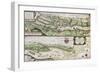 Old Map Of Elbe River And Hamburg Port From The Atlas Appendix-marzolino-Framed Premium Giclee Print