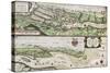 Old Map Of Elbe River And Hamburg Port From The Atlas Appendix-marzolino-Stretched Canvas