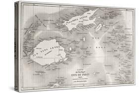 Old Map Of Fiji Islands-marzolino-Stretched Canvas