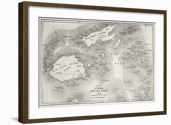 Old Map Of Fiji Islands-marzolino-Framed Art Print