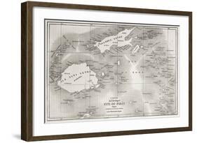 Old Map Of Fiji Islands-marzolino-Framed Art Print