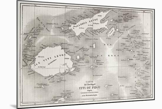 Old Map Of Fiji Islands-marzolino-Mounted Art Print