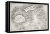 Old Map Of Fiji Islands-marzolino-Framed Stretched Canvas