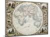 Old Map Of Hemisphere Oriental-marzolino-Mounted Art Print