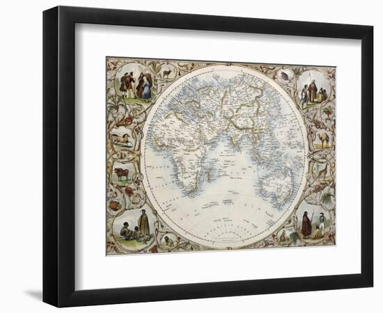 Old Map Of Hemisphere Oriental-marzolino-Framed Art Print