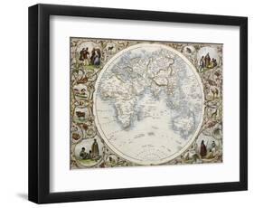 Old Map Of Hemisphere Oriental-marzolino-Framed Art Print