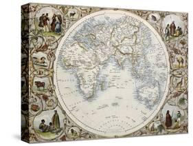 Old Map Of Hemisphere Oriental-marzolino-Stretched Canvas