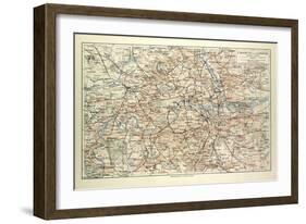 Old Map of London-null-Framed Giclee Print