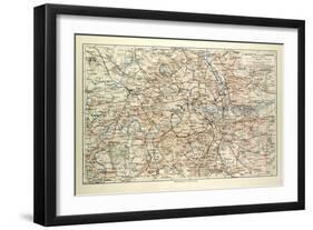 Old Map of London-null-Framed Giclee Print