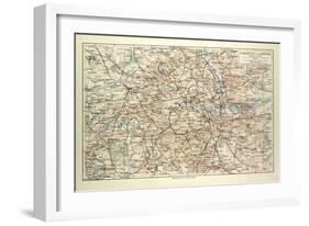 Old Map of London-null-Framed Giclee Print