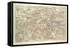 Old Map of London-null-Framed Stretched Canvas