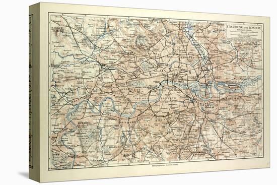 Old Map of London-null-Stretched Canvas