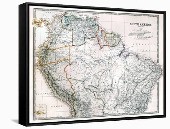 Old Map Of Northern South America-Tektite-Framed Stretched Canvas