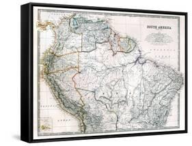 Old Map Of Northern South America-Tektite-Framed Stretched Canvas