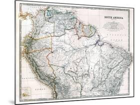 Old Map Of Northern South America-Tektite-Mounted Art Print