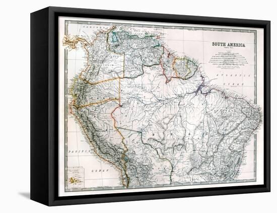 Old Map Of Northern South America-Tektite-Framed Stretched Canvas