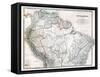 Old Map Of Northern South America-Tektite-Framed Stretched Canvas