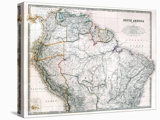 Old Map Of Northern South America-Tektite-Stretched Canvas