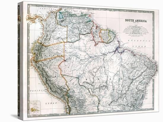 Old Map Of Northern South America-Tektite-Stretched Canvas