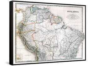 Old Map Of Northern South America-Tektite-Framed Stretched Canvas