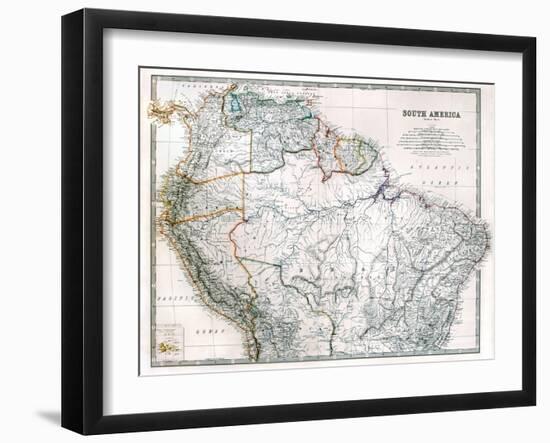 Old Map Of Northern South America-Tektite-Framed Art Print