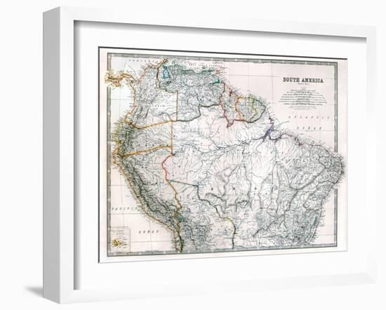 Old Map Of Northern South America-Tektite-Framed Art Print