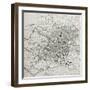 Old Map Of Nuremberg, Germany-marzolino-Framed Art Print