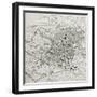 Old Map Of Nuremberg, Germany-marzolino-Framed Art Print