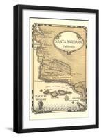 Old Map of Santa Barbara, California-null-Framed Art Print