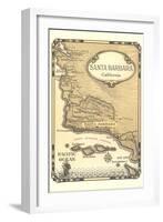 Old Map of Santa Barbara, California-null-Framed Art Print