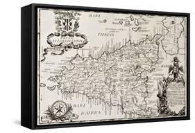 Old Map Of Sicily-marzolino-Framed Stretched Canvas