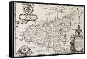 Old Map Of Sicily-marzolino-Framed Stretched Canvas