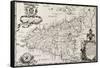 Old Map Of Sicily-marzolino-Framed Stretched Canvas