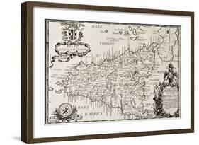 Old Map Of Sicily-marzolino-Framed Art Print