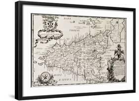 Old Map Of Sicily-marzolino-Framed Art Print