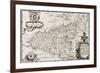 Old Map Of Sicily-marzolino-Framed Art Print