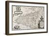 Old Map Of Sicily-marzolino-Framed Premium Giclee Print